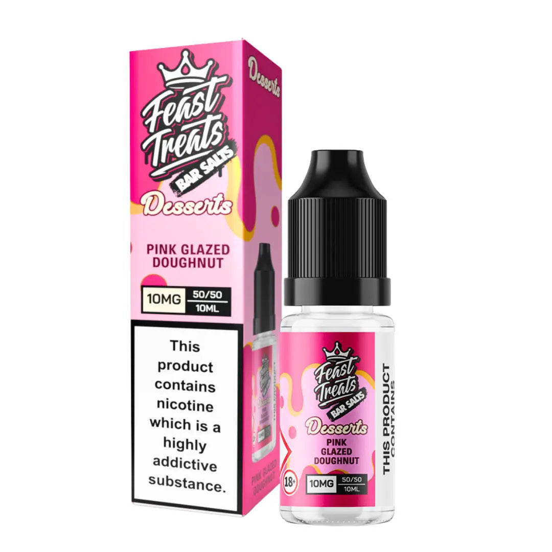 Pink Glazed Doughnut Feast Treats Dessert Salts - 10ml Nic Salt E-Liquid Feast Treats