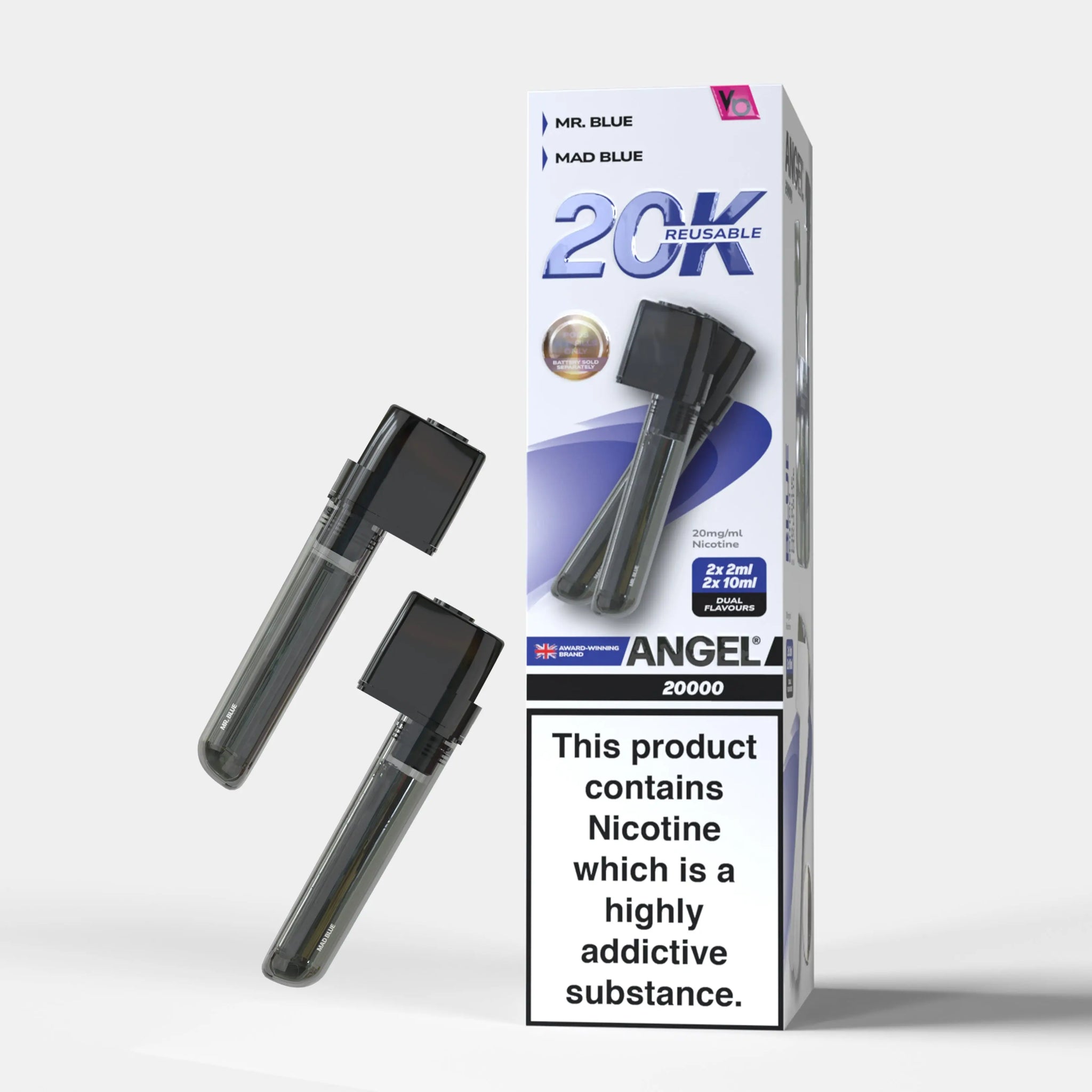 Blue Edition 2x (2ml pod+ 10ml refill) Angel® 20000 Pods