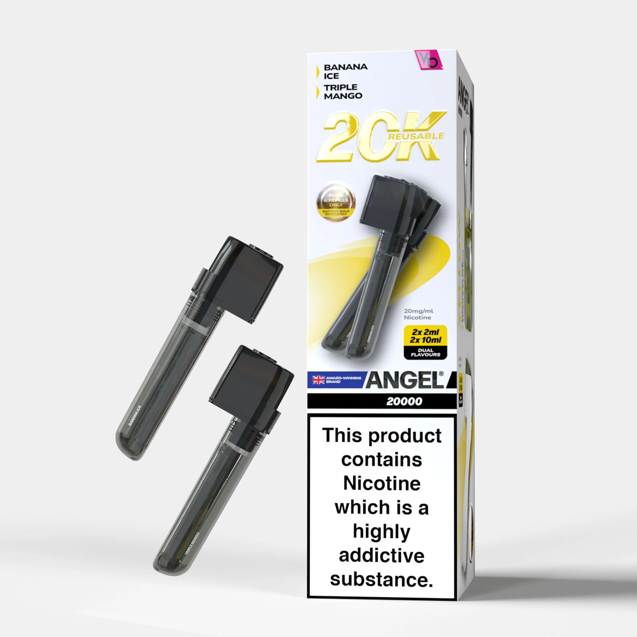 Yellow Edition 2x (2ml pod+ 10ml refill) Angel® 20000 Pods