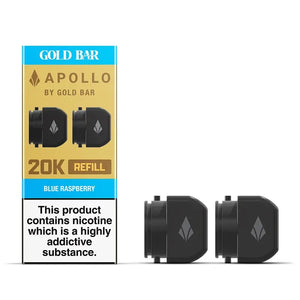 Gold Bar Apollo Blue Raspberry Prefilled Vape Pods 20mg - 2 Pods