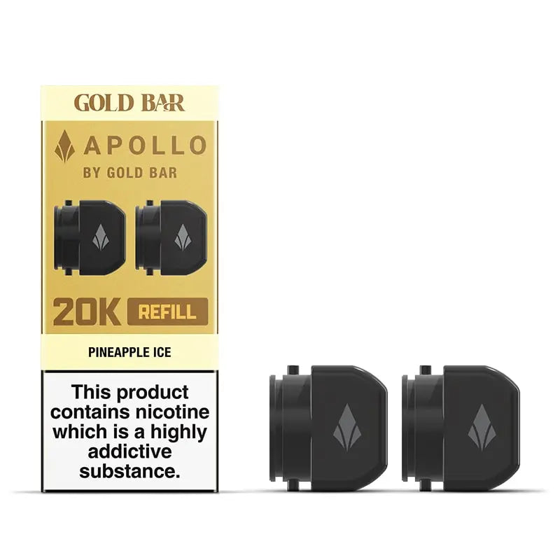 Gold Bar Apollo Pineapple Ice Prefilled Vape Pods 20mg - 2 Pods Gold Bar