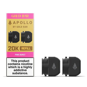 Gold Bar Apollo Pink Burst Prefilled Vape Pods 20mg - 2 Pods Gold Bar