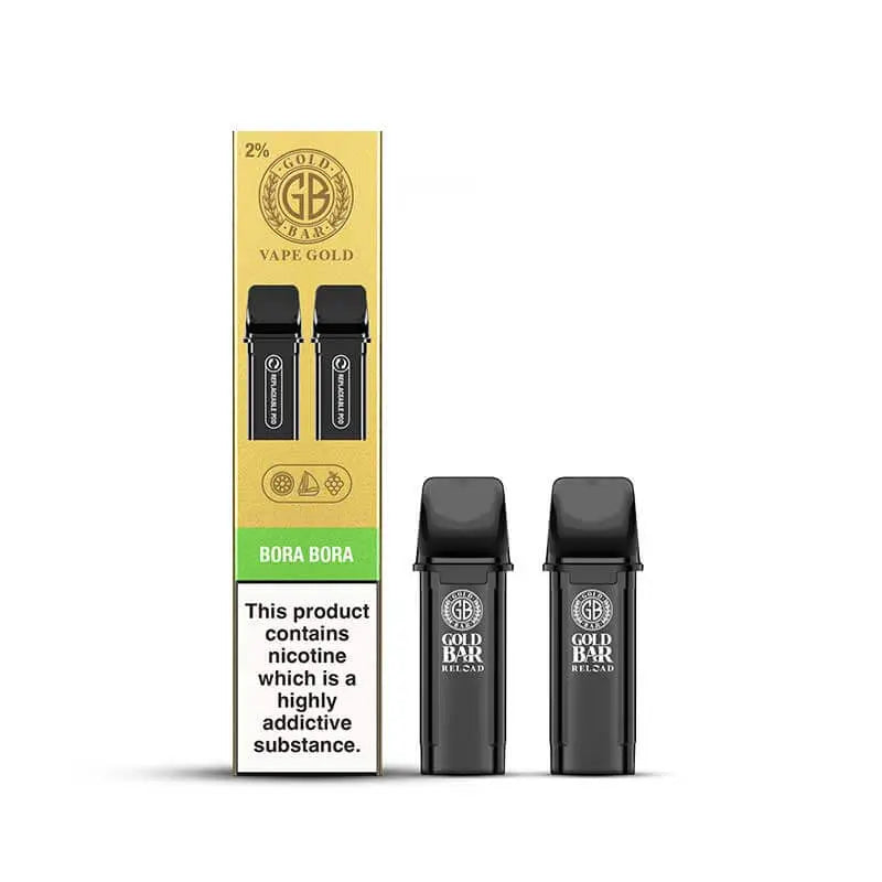 Gold Bar Reload Bora Bora Prefilled Vape Pods 20mg - 2 x Pods Gold Bar