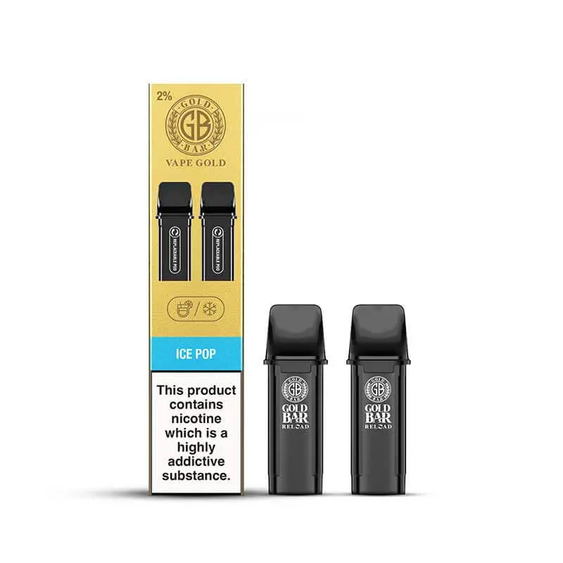 Gold Bar Reload Ice Pop Prefilled Vape Pods 20mg - 2 x Pods Gold Bar