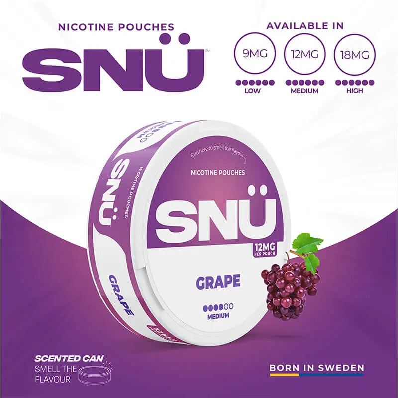 SNU Grape Nic Pouches by Bar Juice SNU