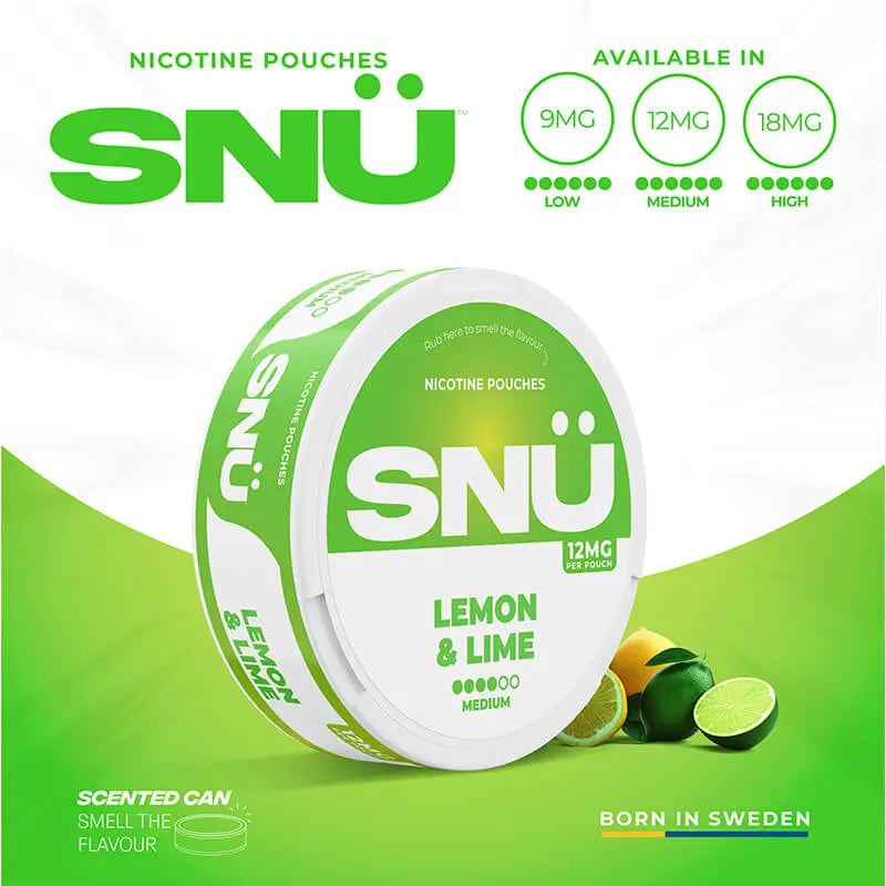 SNU Lemon & Lime Nic Pouches by Bar Juice SNU