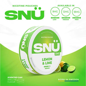 SNU Lemon & Lime Nic Pouches by Bar Juice SNU