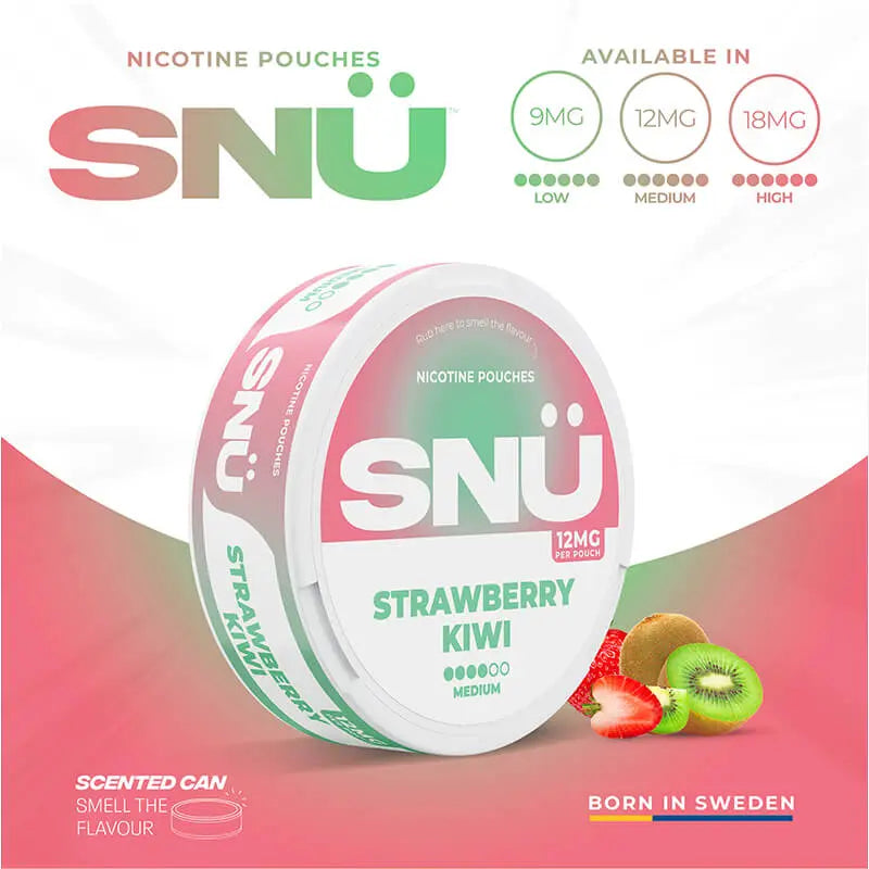 SNU Strawberry Kiwi Nic Pouches by Bar Juice SNU