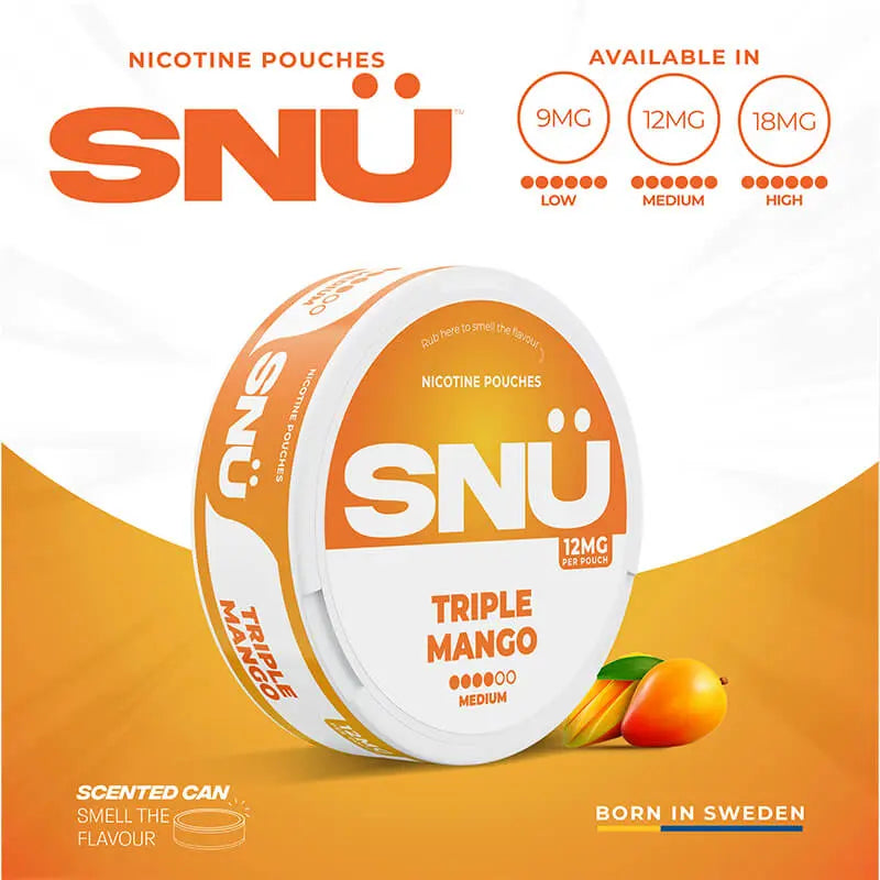 SNU Triple Mango Nic Pouches by Bar Juice SNU